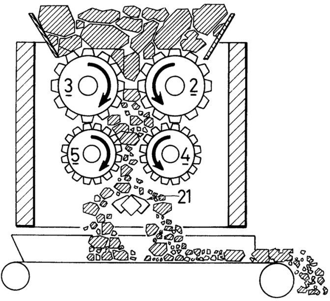 Teeth roller crusher